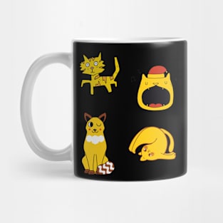 Yellow Cats Pack Stickers Mug